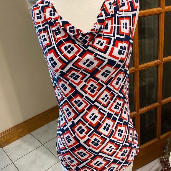 Chaps by Ralph Lauren Plus Geometric
Nautical Drapeneck Jersey Knit Top size S - Picture 2 of 6